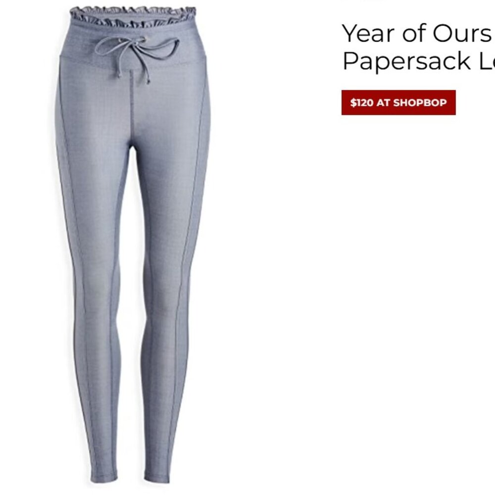 Year of Ours Blue Denim Papersack Sporty Leggings Size Medium